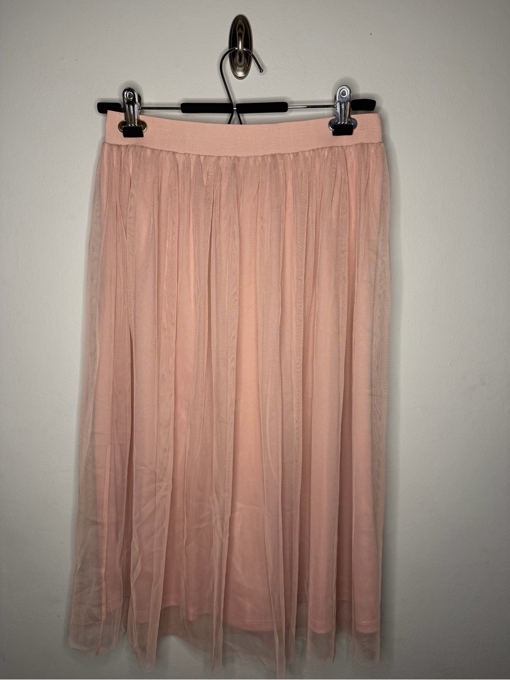 JustFab Blush Pink Midi Tulle Skirt